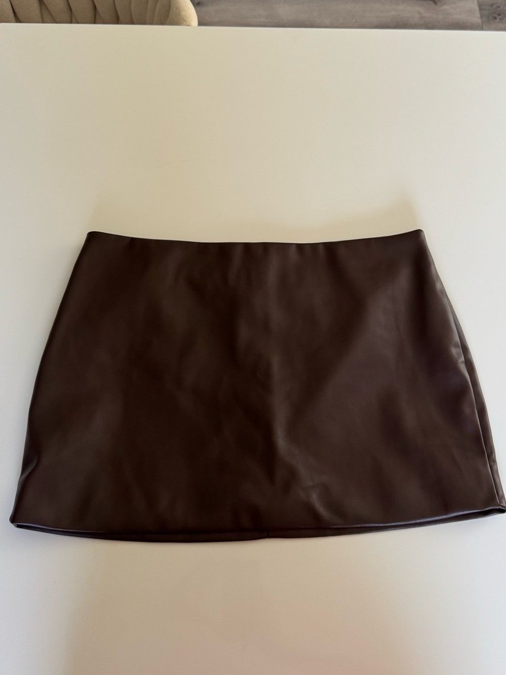Brown Leather Mini Skirt